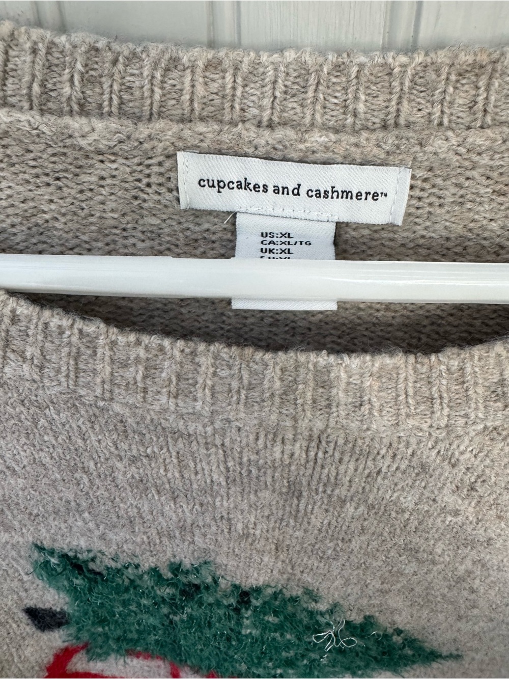 cupcakes & cashmere Beige Sweater with Red Car & Green Tree - Picture 2 of 6
